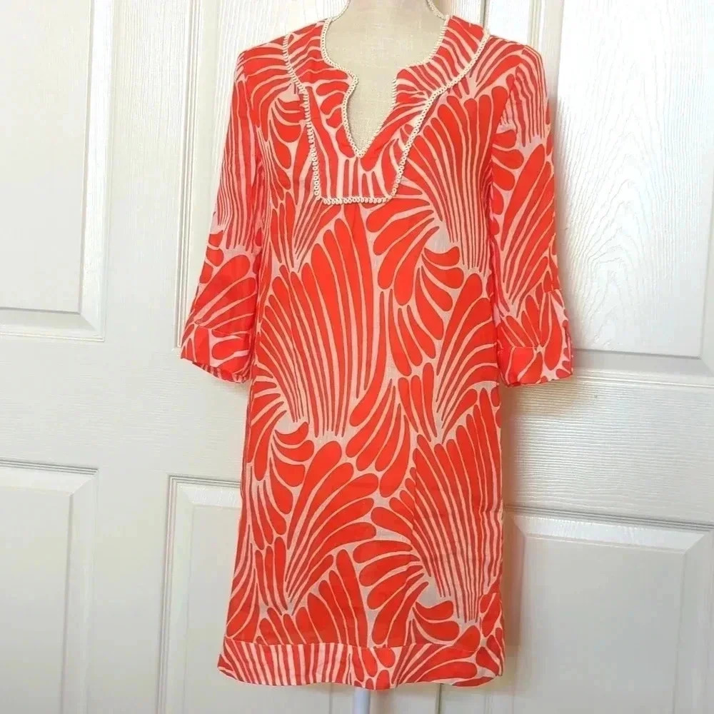 Kate Spade “Gwen” silk/linen tunic swim coverup